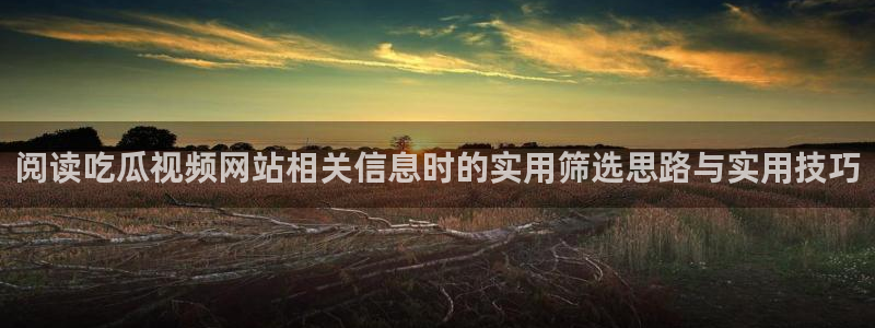 吃瓜网黑料:阅读吃瓜视频网站相关信息时的实用筛选思路与实用技巧